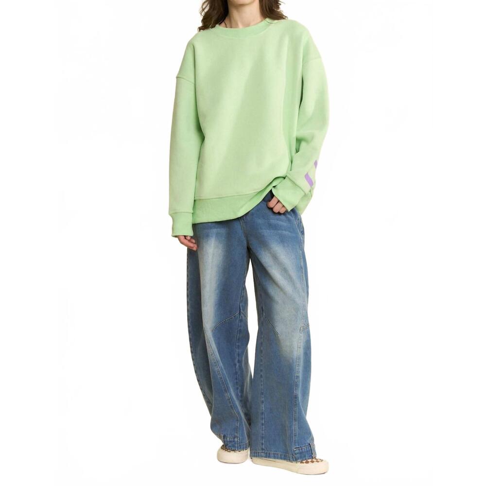 NEW JADE BY JANE love yourself be yourself oversized sweatshirt in mint